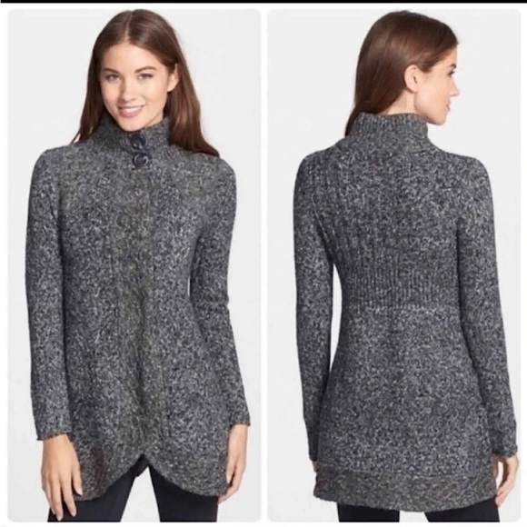 Prana Sweaters - prAna Angelica Women's Size L Gray Large Snap Cardigan Duster Sweater